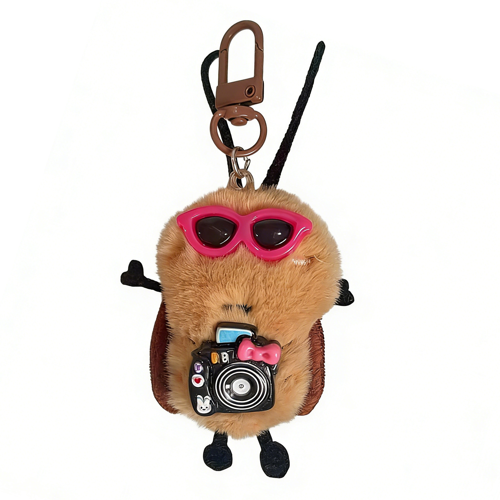 Lovely Cockroach Cartoon Plush Toy for Kids Keychain Cartoon Roach Furry Soft Charm Stuffed Cockroach Toy