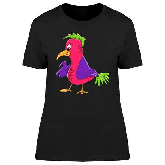 Lovely Colorful Bird Cartoon T-Shirt Women -Image by Shutterstock, Female XX-Large