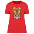 thumbnail image 1 of Lovely Colorful Ethnic Boho Wolf T-Shirt Women -Image by Shutterstock, Female x-Large, 1 of 2