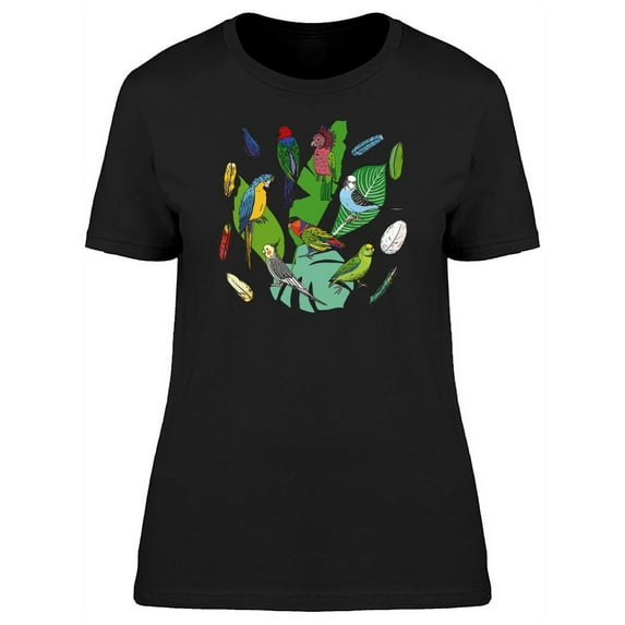 Lovely Colorful Tropical Birds T-Shirt Women -Image by Shutterstock, Female Small