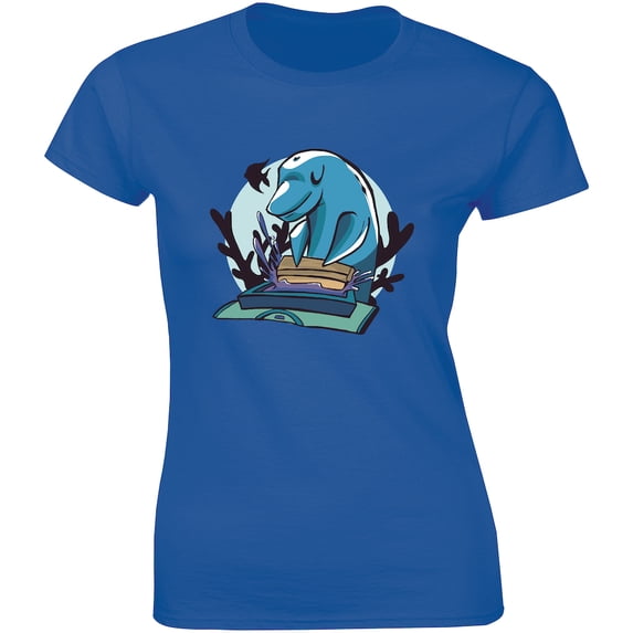 Lovely Cool Lonely Dolphin Life Inspired Beautiful Summer Gift Women T-Shirt