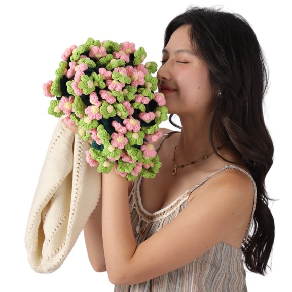 Lovely Crochet Rose Bouquet Blanket Knitted Floral Throw for Any Room Decoration