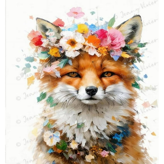 Lovely Cute Red Fox Animal Unique Tin Sign, Fox Wall Art Decorations Home Decor for Nursery Baby Bedroom Playroom Living Room Murals, Gift for Kids, Sisters, Friends 12x12 Inches