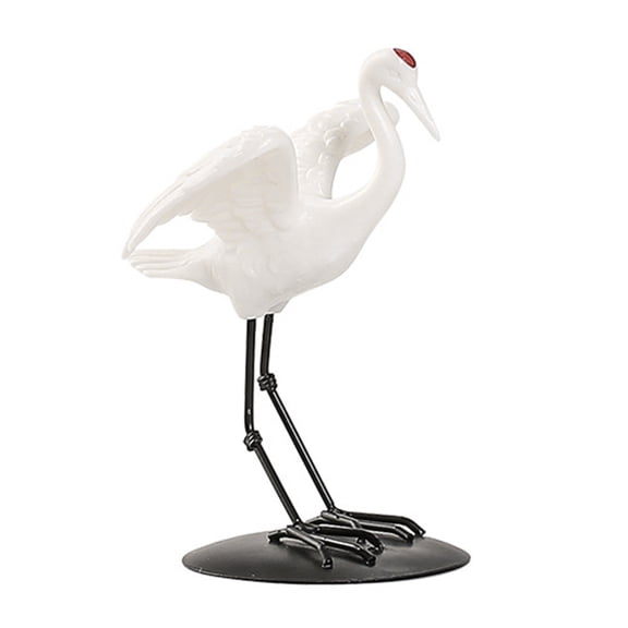 Supvox Ceramic Crane Shape Micro Landscape Decoration Multi 1Pc for Home Decor