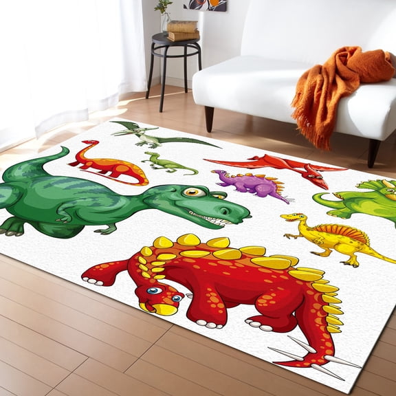 Lovely Dinosaur Cartoon Carpets for Living Room Home Bedroom Girl Bedside Blanket Modern Under Bed Mat
