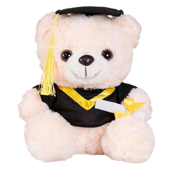Lovely Doctor Bear Plush Toy 25Cm Soft PP Cotton Filling Graduation Bear For Student Graduates Gift Giving