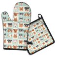 thumbnail image 1 of Lovely Dog Breeds Kitchen Oven Mitt and Pot Holder Sets 4 Pcs for Baking, Cooking and Grilling, Heat Resistant Up To 392 °F, 1 of 7
