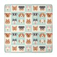 thumbnail image 1 of Lovely Dog Breeds Square Fitted Tablecloth with Elastic Edge,Square Table Cover,Washable Elastic Table Cover for Home Kitchen Party Decor 34"x34", 1 of 6