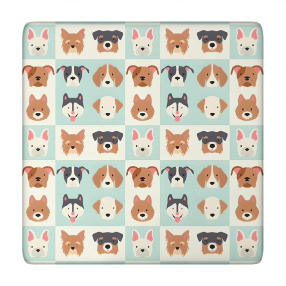 Lovely Dog Breeds Square Fitted Tablecloth with Elastic Edge,Square Table Cover,Washable Elastic Table Cover for Home Kitchen Party Decor 34"x34"