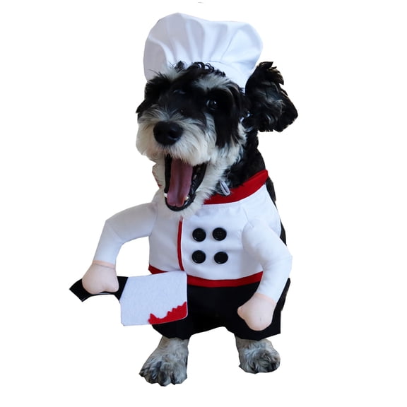 Lovely Dog Chefs Outfit Pretend Knifed Costume Soft Washable Fabric For Small Media Large Dogs Make Up