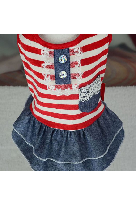 Lovely Dog Puppy Denim Dress Dog Cat Pet Tutu skirt Princess Wedding Dress Cute Dog Apparel Dog Clothing