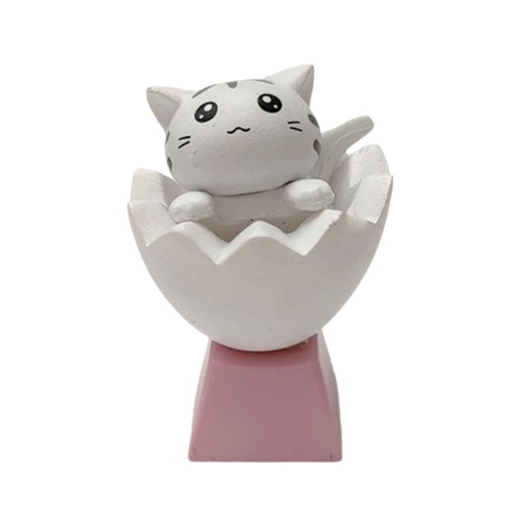 Lovely Eggshell Kitten Game Keycap Crossed Stem Handmade Office Gaming Accessory Mechanical Keyboards Animal Keycaps