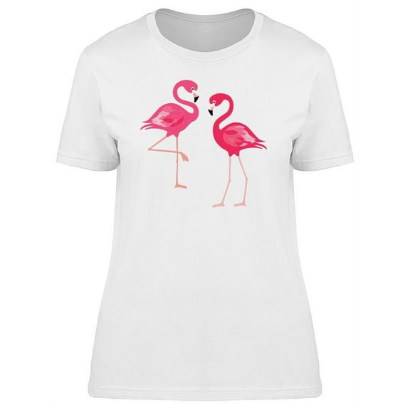 Lovely Exotic Flamingos T-Shirt Women -Image by Shutterstock, Female Large