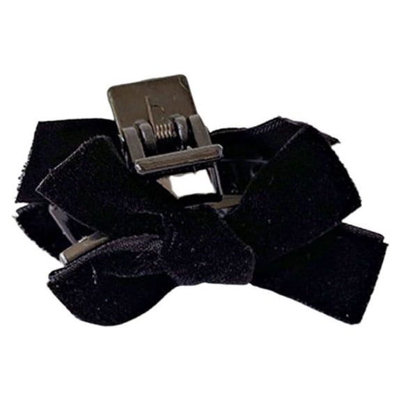 Lovely Exquisite Side Bangs Hairpin Velvet Bowknot Decor Princess Small Hair Clip Styling Accessories