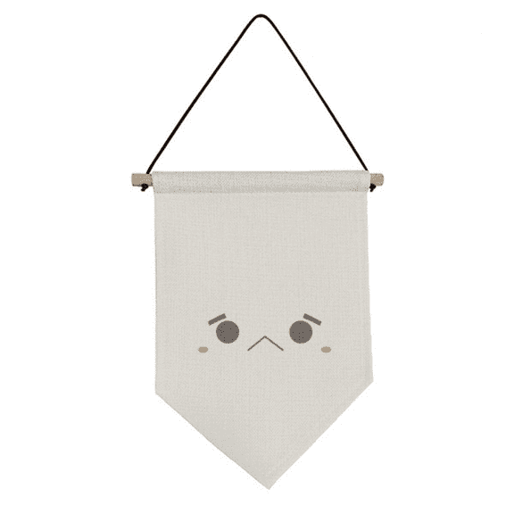 Lovely Face Unhappy Expression Canvas Flag Hanging Wall Art Decor Banner