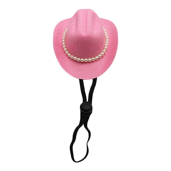 Lovely Fedoras Hat for Dogs, Stylish Pearls Chain Pet Headwear for Small to Large Pets Photo Props