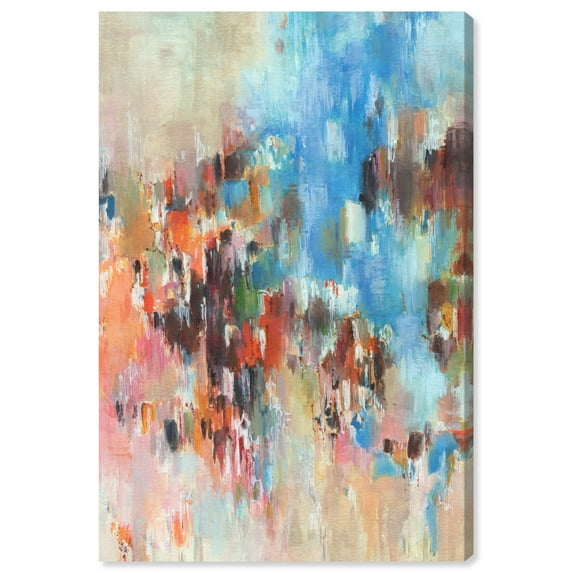 Lovely Feeling Blue Abstract Wall Art Canvas Wall Art by Art Remedy, Gallery Wrapped, 30" x 45"