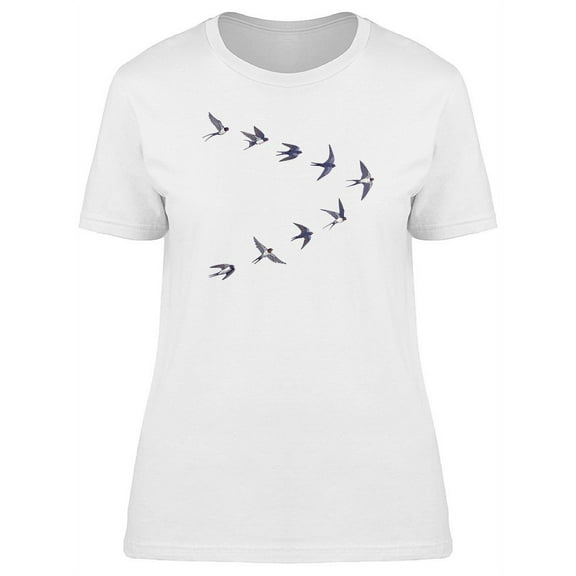 Lovely Flock Of Swallow Birds T-Shirt Women -Image by Shutterstock, Female Large