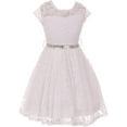 thumbnail image 1 of Lovely Floral Lace Rhinestones First Communion Flower Girl Dress for Little Girl White 2 JK19.88S BNY Corner, 1 of 2