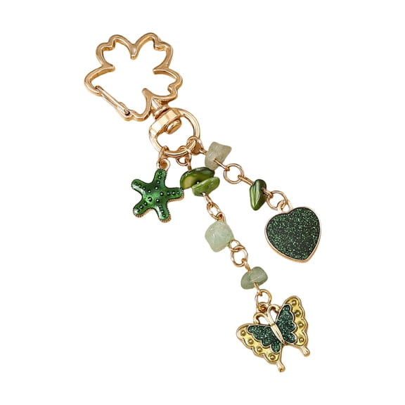 Lovely Floral Letter Keychain With Charm for Handbags Backpacks Accessory
