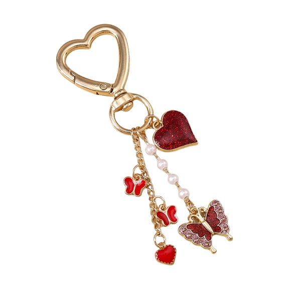 Lovely Floral Letter Keychain With Charm for Handbags Backpacks Accessory