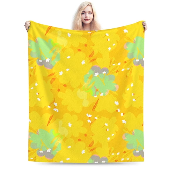 Lovely Flowers Throw Blanket, Gifts For Men Women, Soft Warm Cozy Lightweight Fleece Throw Blankets Sherpa Fuzzy Stuff For Bed Sofa Couch Chair 40"X30"