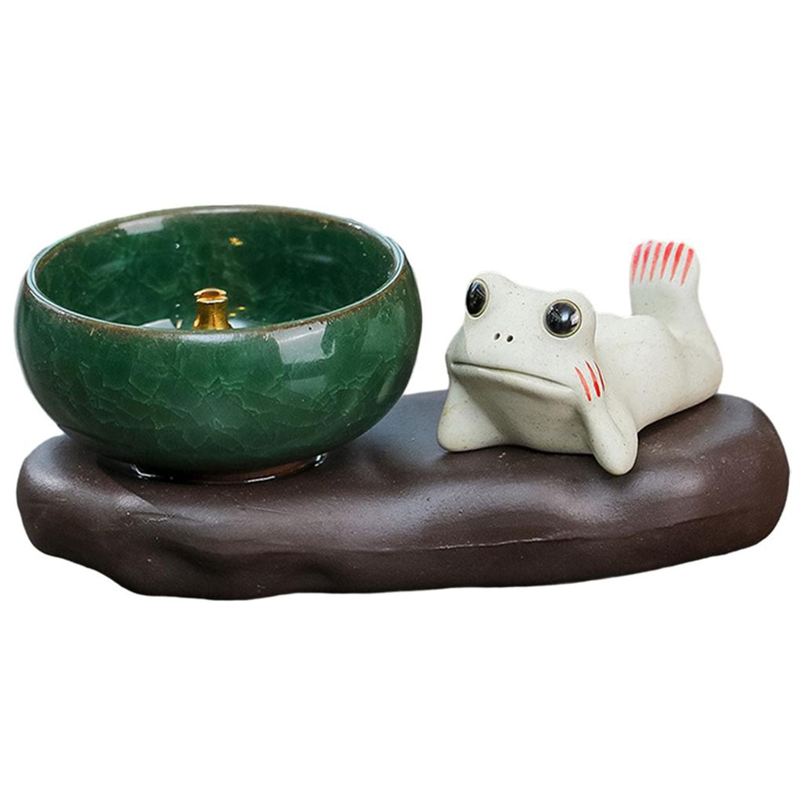 Lovely Frog Incenses Burner Decorative Sculpture Decor Animal Figurine
