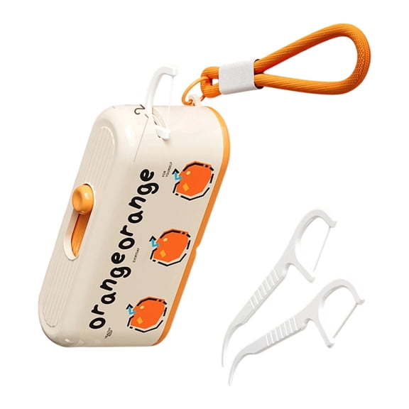 Lovely Fruit Shape Teeth Floss Holder With Touch Ejection Systems And Case Floss Container For Mouth Care