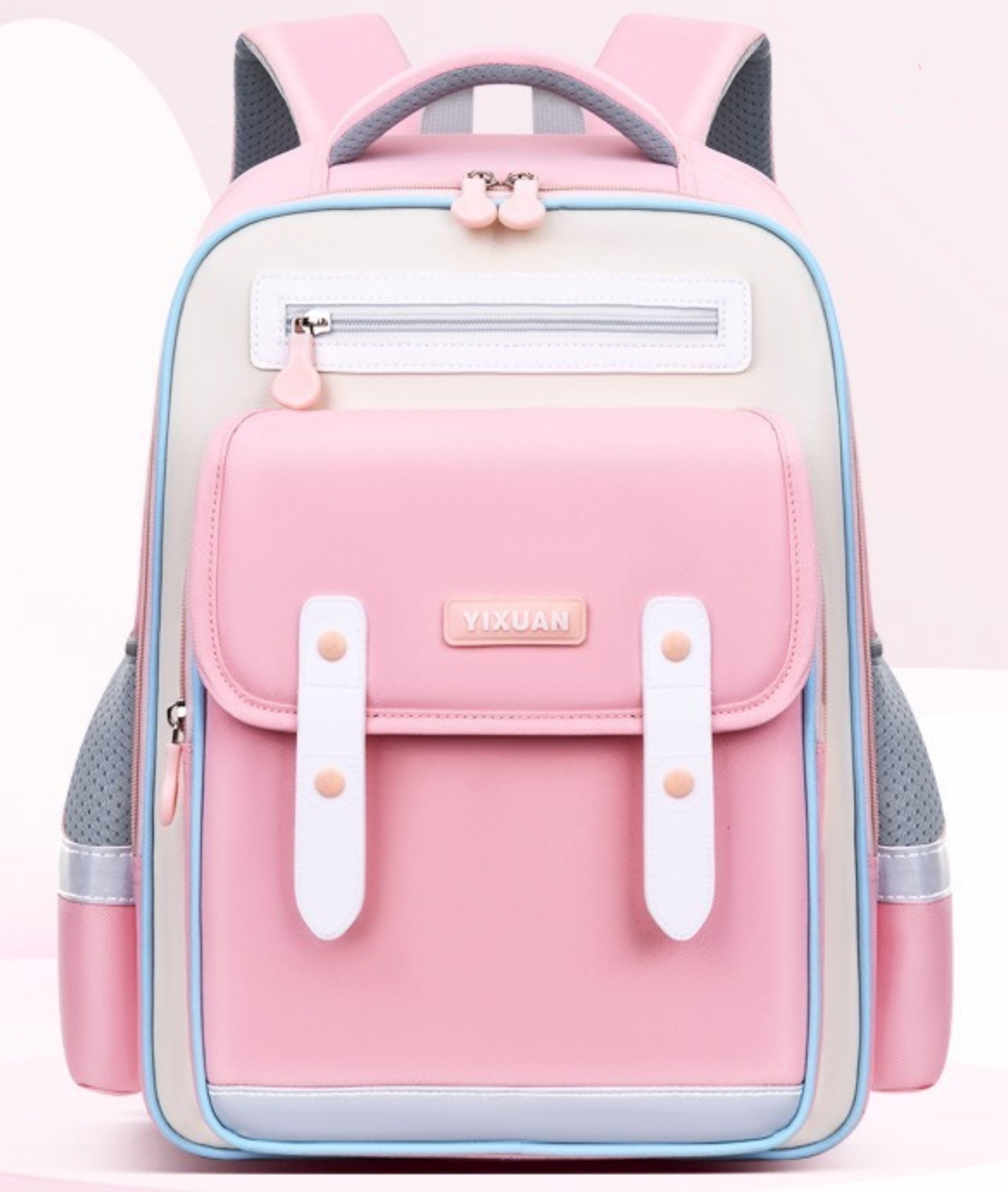School Backpacks for Girls Lightweight School Bag for Students Kids Book Bag with Multiple Pockets Splash-proof Children's Backpack（16.5inch Pink）