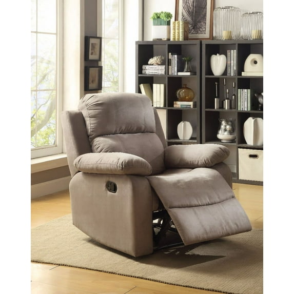 Lovely Glider Recliner , Gray Microfiber