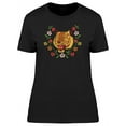 thumbnail image 1 of Lovely Golden Floral Tiger Head T-Shirt Women -Image by Shutterstock, Female x-Large, 1 of 4