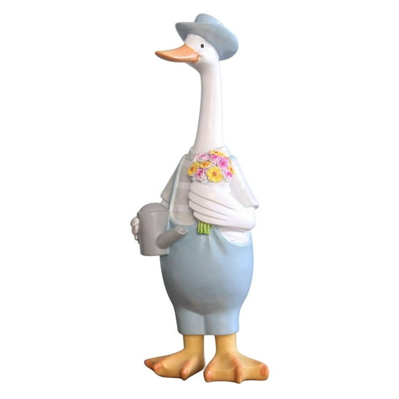 Lovely Goose Statue Decoration Garden Outdoor Indoor Resin Figurine Patio Porch Decor Waterproof Animal Sculpture Yard Art Home Decorative Piece