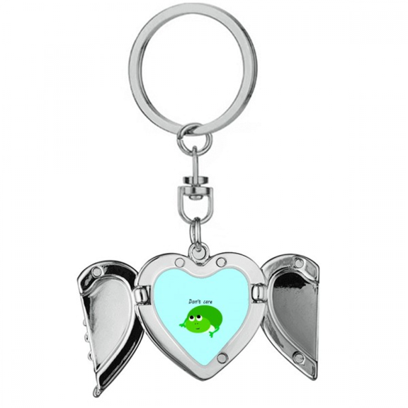 Lovely Green Amphibians Art Deco Fashion Heart Angel Wing Key Chain Holder
