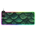 thumbnail image 1 of Lovely Green Scale Wireless Charging RGB Gaming Mouse Pad Large Keyboard Mat Rubber Base 13 Light Modes, 1 of 6