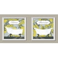 thumbnail image 1 of Lovely Grey and Yellow Marbled Clawfoot Bathtub "Relax" and "Indulge" Set by Wild Apple Portfolio; Bathroom Decor; Two 12x12in White Framed Prints, 1 of 1