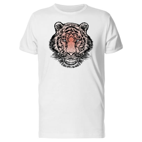 Lovely Grunge Tiger Sketch T-Shirt Men -Image by Shutterstock, Male 3X-Large