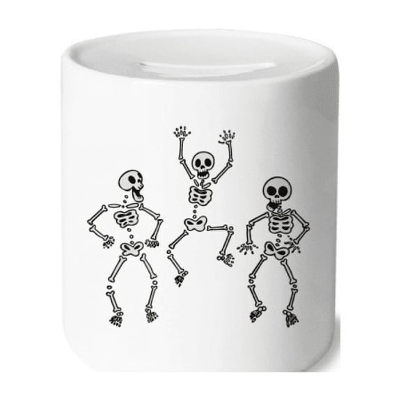 Lovely Halloween Skeletons Money Box Cerac Coin Case Piggy Bank