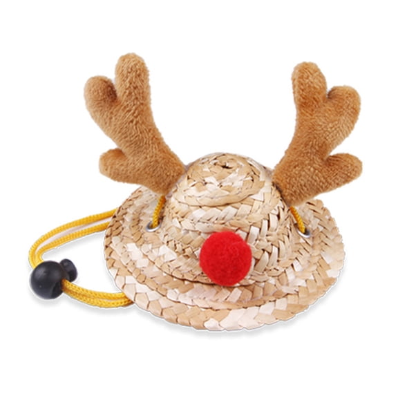 Lovely Hamster Elk Hat Antlers Adjustable Headwear Headgears Christmas Hat for Festival Decoration Cosplay Cap