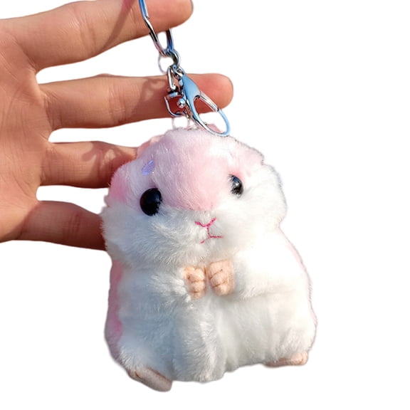 Lovely Hamster Soft Plush Cartoon Keychain Furry Doll for Bags and Keys Keyring Adorable Charm Birthday Gifts