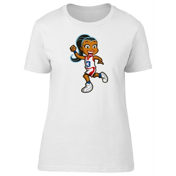Lovely Happy Basketball Girl T-Shirt Women -Image by Shutterstock, Female Small