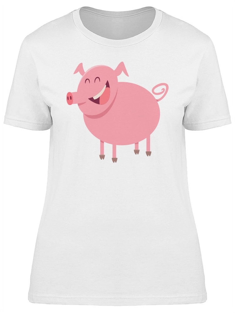Lovely Happy Cartoon Pig T-Shirt Women -Image by Shutterstock