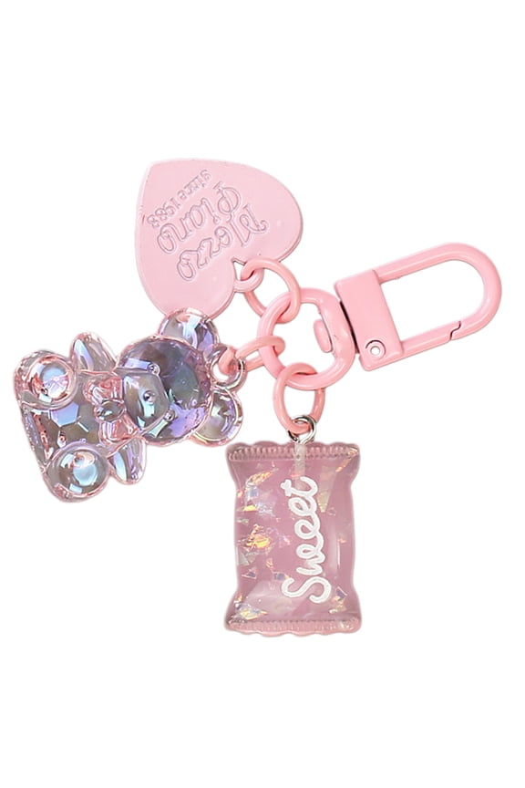 Lovely Heart Candy Pendant Keychain Hangings Decorations Compact and Portable Decoration for Key Backpacks and Purses