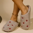 thumbnail image 1 of Lovely Heart Graphic Slippers for Women Memory Foam Anti-Slip Sole Lined with Warm Furry Perfect for Indoor & Outdoor Use Bedroom Cozy Slippers House Shoes, 1 of 6
