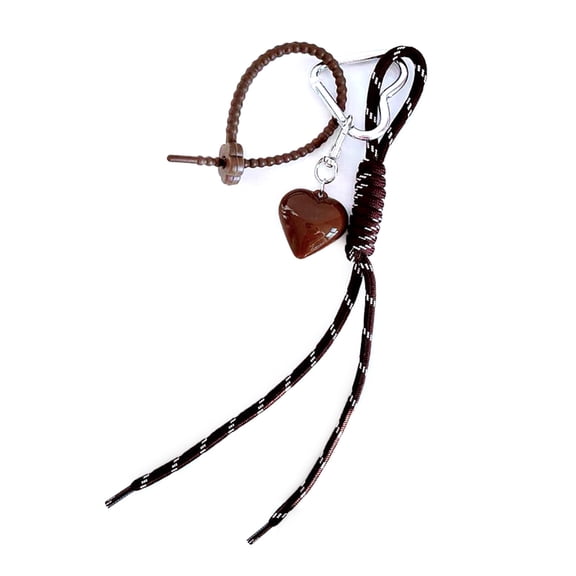 Lovely Heart Keychain Bag Charm Braided Rope Keyring Bag Pendant Ornaments