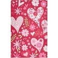 thumbnail image 1 of Lovely Hearts Flowers Dish Towels Set of 1, Pink Leaves Valentine Washable Tea Towels Dishcloths Lint-Free 18x28 Inch Fast Drying for Home Kitchen Clean, 1 of 7