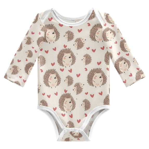 Resource Protection Lovely Hedgehogs with Hearts Baby's Pure Cotton Bodysuit Long Sleeves ...