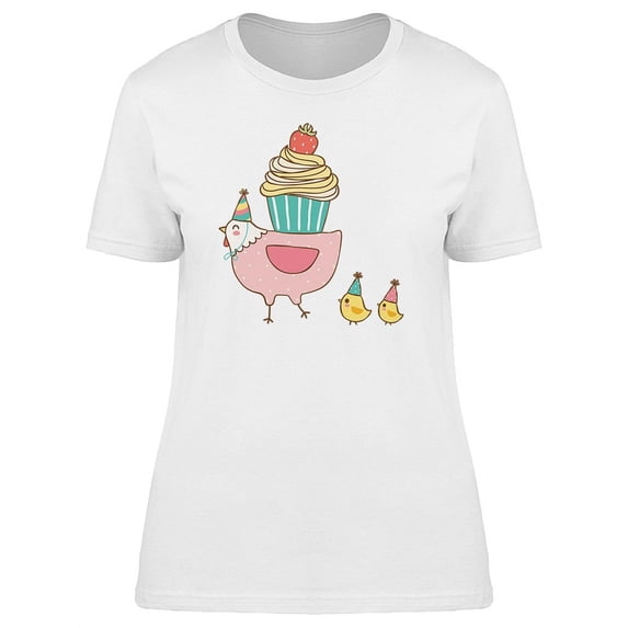 Lovely Hen And Chickens Birthday T-Shirt Women -Image by Shutterstock, Female Medium