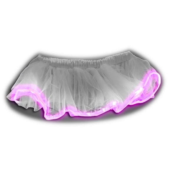 Lovely Hot Pink EL Wire Tulle Ballet Tutu in White Skirt Prima Ballerina