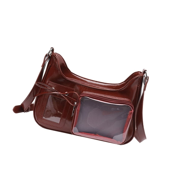 Lovely Itabag Clear Crossbody Bag PU Leather Shoulder Bag Commuting Bag Japanese Styles Messengers Bag for Daily