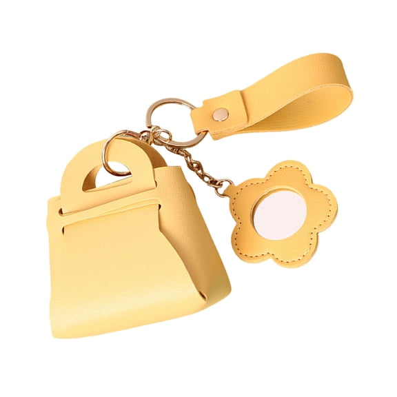 Lovely Keychain Leather Bag Charm Keychain Car Keyring Hangings Ornaments PU Leather Keychain Small Storage Case